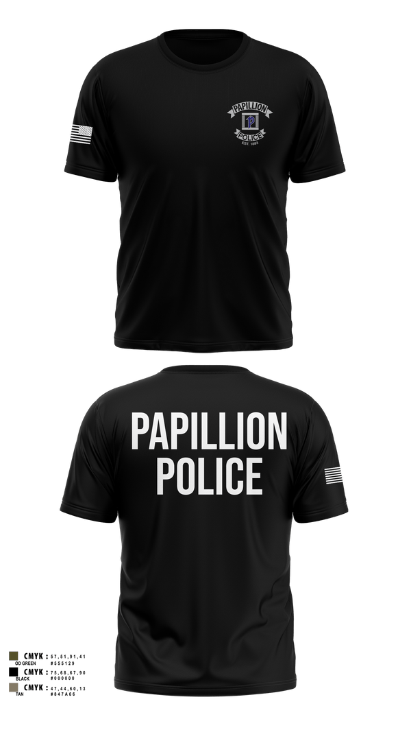 Old School Cotton Feel Shirt, Papillion Police Department, Police, Teamtime, Team time, sublimation, custom sports apparel, team uniforms, spirit wear, spiritwear, sports uniforms, custom shirts, team store, custom team store, fundraiser sports, apparel fundraiser