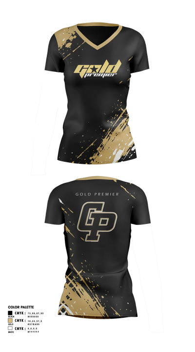 Gold Premier 34986968 Women's Short Sleeve V-neck Shirt - 4