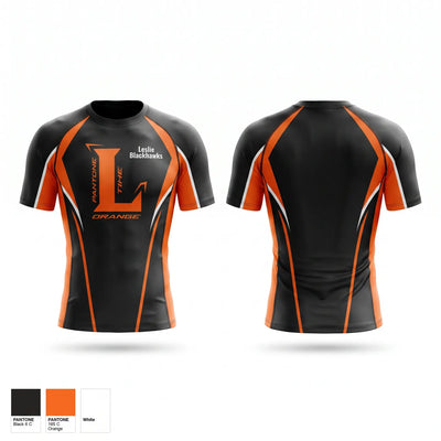Leslie Blackhawks Short Sleeve Rash Guard Shirt - 1