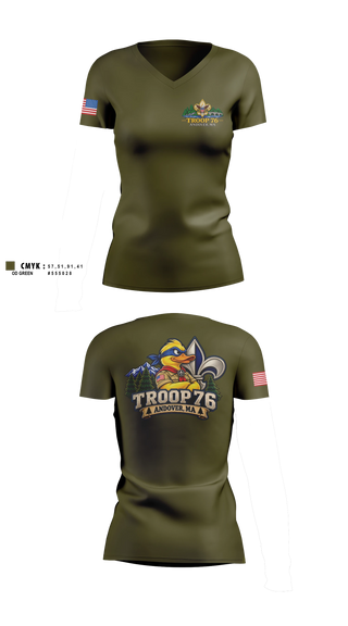 Womens Short Sleeve Vneck Shirt, Troop 76, , Teamtime, Team time, sublimation, custom sports apparel, team uniforms, spirit wear, spiritwear, sports uniforms, custom shirts, team store, custom team store, fundraiser sports, apparel fundraiser