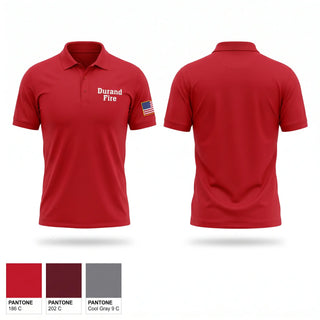 Short Sleeve Performance Polo, Durand Fire, Fire Department, Teamtime, Team time, sublimation, custom sports apparel, team uniforms, spirit wear, spiritwear, sports uniforms, custom shirts, team store, custom team store, fundraiser sports, apparel fundraiser