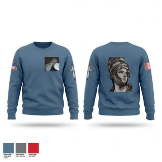 Crew Neck Sweatshirt, ERHS Falcons, Army, Teamtime, Team time, sublimation, custom sports apparel, team uniforms, spirit wear, spiritwear, sports uniforms, custom shirts, team store, custom team store, fundraiser sports, apparel fundraiser