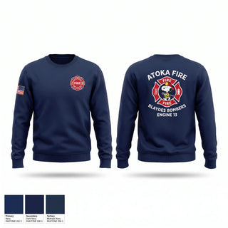 Crew Neck Sweatshirt, Atoka Fire, Fire Department, Teamtime, Team time, sublimation, custom sports apparel, team uniforms, spirit wear, spiritwear, sports uniforms, custom shirts, team store, custom team store, fundraiser sports, apparel fundraiser