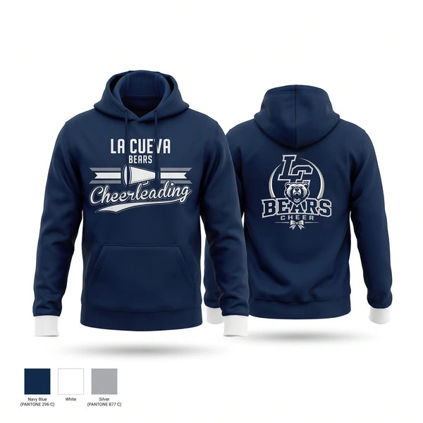 Hoodie, La Cueva Bears, Cheer, Teamtime, Team time, sublimation, custom sports apparel, team uniforms, spirit wear, spiritwear, sports uniforms, custom shirts, team store, custom team store, fundraiser sports, apparel fundraiser