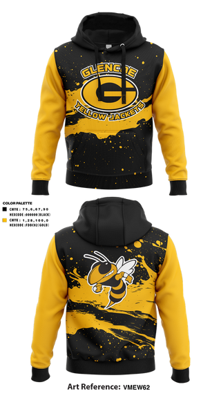 Hoodie, Glencoe yellow jackets, , Teamtime, Team time, sublimation, custom sports apparel, team uniforms, spirit wear, spiritwear, sports uniforms, custom shirts, team store, custom team store, fundraiser sports, apparel fundraiser