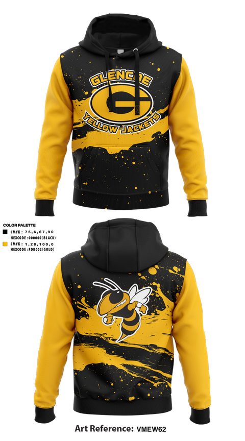 Hoodie, Glencoe yellow jackets, , Teamtime, Team time, sublimation, custom sports apparel, team uniforms, spirit wear, spiritwear, sports uniforms, custom shirts, team store, custom team store, fundraiser sports, apparel fundraiser
