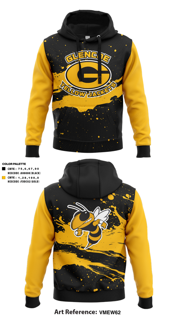 Hoodie, Glencoe yellow jackets, , Teamtime, Team time, sublimation, custom sports apparel, team uniforms, spirit wear, spiritwear, sports uniforms, custom shirts, team store, custom team store, fundraiser sports, apparel fundraiser