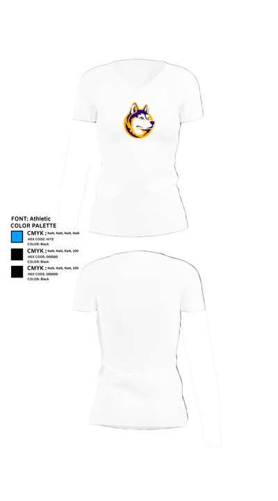Washington Middle School Jr. Huskies 92271142 Women's Short Sleeve V-neck Shirt - 18