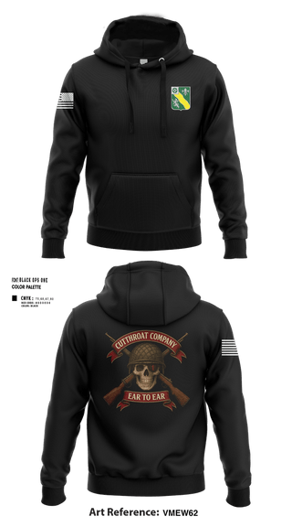 Hoodie, Cutthroat Company 1-63 AR, Army, Teamtime, Team time, sublimation, custom sports apparel, team uniforms, spirit wear, spiritwear, sports uniforms, custom shirts, team store, custom team store, fundraiser sports, apparel fundraiser