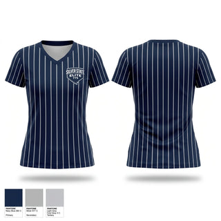 Womens Short Sleeve Vneck Shirt, SilverStateElite, Baseball, Teamtime, Team time, sublimation, custom sports apparel, team uniforms, spirit wear, spiritwear, sports uniforms, custom shirts, team store, custom team store, fundraiser sports, apparel fundraiser