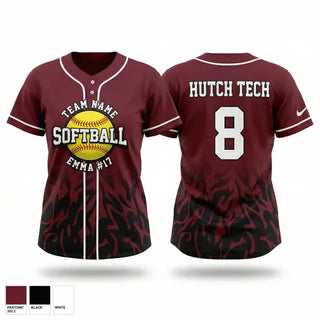Two Button Softball Jersey, Hutch Tech Softball, Softball, Teamtime, Team time, sublimation, custom sports apparel, team uniforms, spirit wear, spiritwear, sports uniforms, custom shirts, team store, custom team store, fundraiser sports, apparel fundraiser