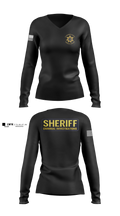 Claiborne County Sheriffs Office Criminal Investigations Women's Long Sleeve V-neck Shirt - 3