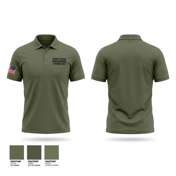 Short Sleeve Performance Polo, Peoria Police Neighborhood Services Unit, Police, Teamtime, Team time, sublimation, custom sports apparel, team uniforms, spirit wear, spiritwear, sports uniforms, custom shirts, team store, custom team store, fundraiser sports, apparel fundraiser