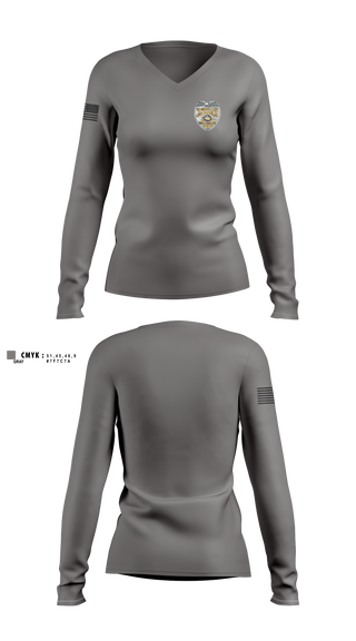 Womens Long Sleeve Vneck Shirt, Wakarusa, Police, Teamtime, Team time, sublimation, custom sports apparel, team uniforms, spirit wear, spiritwear, sports uniforms, custom shirts, team store, custom team store, fundraiser sports, apparel fundraiser