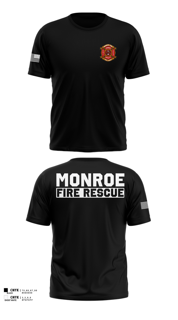 Old School Cotton Feel Shirt, Monroe Fire Rescue, Fire Department, Teamtime, Team time, sublimation, custom sports apparel, team uniforms, spirit wear, spiritwear, sports uniforms, custom shirts, team store, custom team store, fundraiser sports, apparel fundraiser