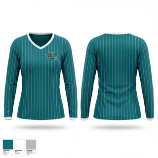 Womens Long Sleeve Vneck Shirt, Coastal Fury, Baseball, Teamtime, Team time, sublimation, custom sports apparel, team uniforms, spirit wear, spiritwear, sports uniforms, custom shirts, team store, custom team store, fundraiser sports, apparel fundraiser
