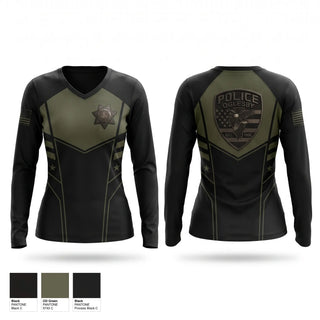 Womens Long Sleeve Vneck Shirt, Oglesby, Police, Teamtime, Team time, sublimation, custom sports apparel, team uniforms, spirit wear, spiritwear, sports uniforms, custom shirts, team store, custom team store, fundraiser sports, apparel fundraiser