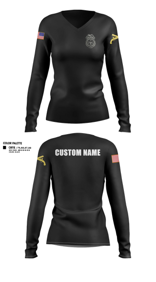 Womens Long Sleeve Vneck Shirt, 13th MDBFort Jackson LEA, Army, Teamtime, Team time, sublimation, custom sports apparel, team uniforms, spirit wear, spiritwear, sports uniforms, custom shirts, team store, custom team store, fundraiser sports, apparel fundraiser