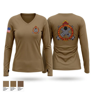Womens Long Sleeve Vneck Shirt, Charlie Company, 553 DSSB, Army, Teamtime, Team time, sublimation, custom sports apparel, team uniforms, spirit wear, spiritwear, sports uniforms, custom shirts, team store, custom team store, fundraiser sports, apparel fundraiser