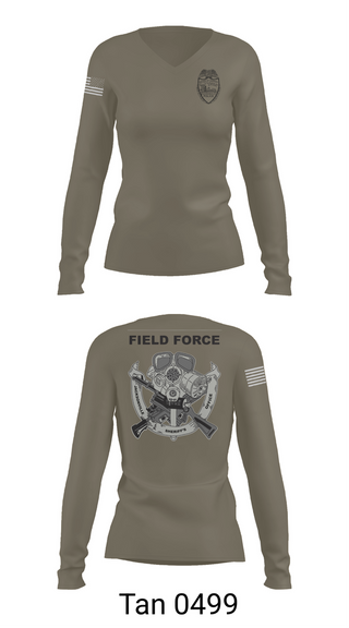 Womens Long Sleeve Vneck Shirt, JSO mobile field force, Police, Teamtime, Team time, sublimation, custom sports apparel, team uniforms, spirit wear, spiritwear, sports uniforms, custom shirts, team store, custom team store, fundraiser sports, apparel fundraiser