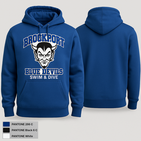 Hoodie, Brockport Blue Devils Swim & Dive, Swimming, Teamtime, Team time, sublimation, custom sports apparel, team uniforms, spirit wear, spiritwear, sports uniforms, custom shirts, team store, custom team store, fundraiser sports, apparel fundraiser