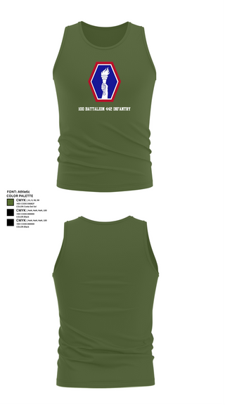 Tank Top, 100 Battalion 442 Infantry, Army, Teamtime, Team time, sublimation, custom sports apparel, team uniforms, spirit wear, spiritwear, sports uniforms, custom shirts, team store, custom team store, fundraiser sports, apparel fundraiser