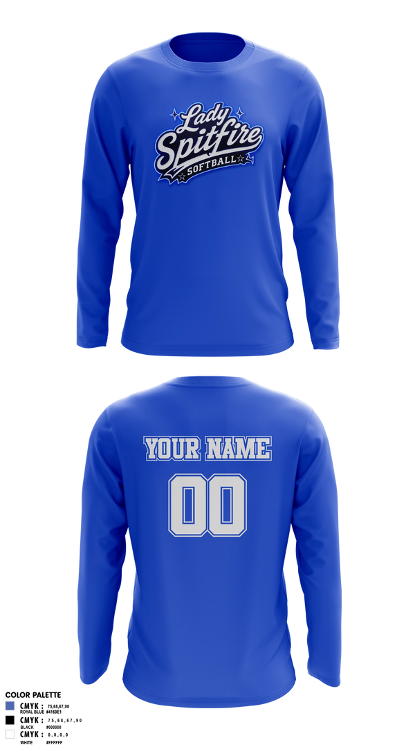 Long Sleeve Performance Shirt, Lady Spitfire, Softball, Teamtime, Team time, sublimation, custom sports apparel, team uniforms, spirit wear, spiritwear, sports uniforms, custom shirts, team store, custom team store, fundraiser sports, apparel fundraiser