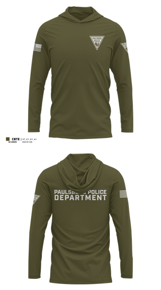 Long Sleeve Hooded Sun Shirt, Paulsboro Police Department, Police, Teamtime, Team time, sublimation, custom sports apparel, team uniforms, spirit wear, spiritwear, sports uniforms, custom shirts, team store, custom team store, fundraiser sports, apparel fundraiser