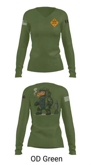 Womens Long Sleeve Vneck Shirt, 1st EOD DET, , Teamtime, Team time, sublimation, custom sports apparel, team uniforms, spirit wear, spiritwear, sports uniforms, custom shirts, team store, custom team store, fundraiser sports, apparel fundraiser