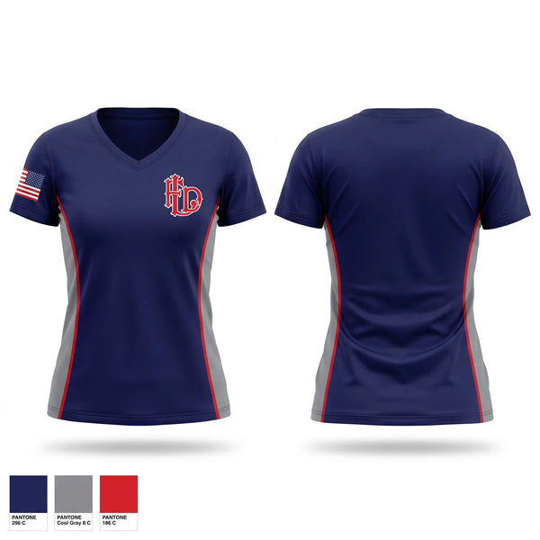 Womens Short Sleeve Vneck Shirt, Locust Fire Department, Fire Department, Teamtime, Team time, sublimation, custom sports apparel, team uniforms, spirit wear, spiritwear, sports uniforms, custom shirts, team store, custom team store, fundraiser sports, apparel fundraiser