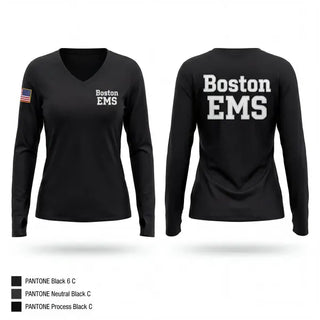 Womens Long Sleeve Vneck Shirt, Boston EMS, EMS/EMT, Teamtime, Team time, sublimation, custom sports apparel, team uniforms, spirit wear, spiritwear, sports uniforms, custom shirts, team store, custom team store, fundraiser sports, apparel fundraiser