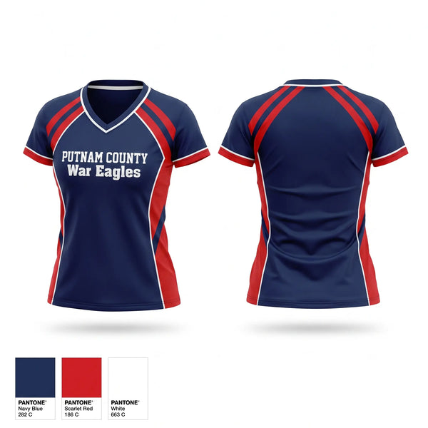 Womens Short Sleeve Vneck Shirt, PUTNAM COUNTY War Eagles, Men's Basketball, Teamtime, Team time, sublimation, custom sports apparel, team uniforms, spirit wear, spiritwear, sports uniforms, custom shirts, team store, custom team store, fundraiser sports, apparel fundraiser