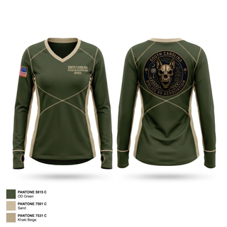 Womens Long Sleeve Vneck Shirt, South Carolina Police K9 Association, Police, Teamtime, Team time, sublimation, custom sports apparel, team uniforms, spirit wear, spiritwear, sports uniforms, custom shirts, team store, custom team store, fundraiser sports, apparel fundraiser