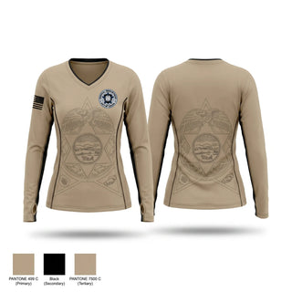 Womens Long Sleeve Vneck Shirt, Lenexa Fraternal Order of Police, Police, Teamtime, Team time, sublimation, custom sports apparel, team uniforms, spirit wear, spiritwear, sports uniforms, custom shirts, team store, custom team store, fundraiser sports, apparel fundraiser