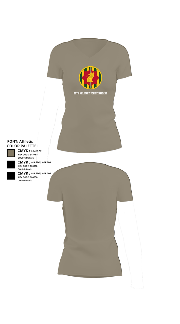 Womens Short Sleeve Vneck Shirt, 89th military police brigade, , Teamtime, Team time, sublimation, custom sports apparel, team uniforms, spirit wear, spiritwear, sports uniforms, custom shirts, team store, custom team store, fundraiser sports, apparel fundraiser