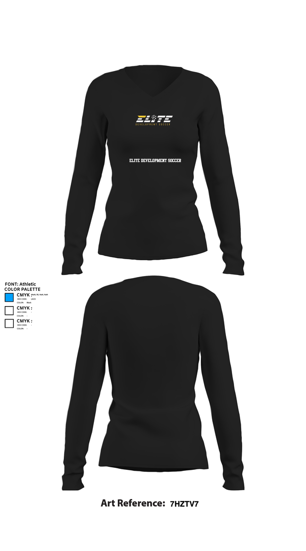 Womens Long Sleeve Vneck Shirt, Elite Development Soccer, Women's Soccer, Teamtime, Team time, sublimation, custom sports apparel, team uniforms, spirit wear, spiritwear, sports uniforms, custom shirts, team store, custom team store, fundraiser sports, apparel fundraiser