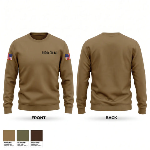 Crew Neck Sweatshirt, 910th QM CO, Army, Teamtime, Team time, sublimation, custom sports apparel, team uniforms, spirit wear, spiritwear, sports uniforms, custom shirts, team store, custom team store, fundraiser sports, apparel fundraiser