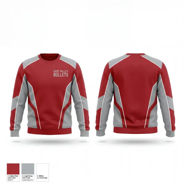 Crew Neck Sweatshirt, East Valley Bullets, Women's Lacrosse, Teamtime, Team time, sublimation, custom sports apparel, team uniforms, spirit wear, spiritwear, sports uniforms, custom shirts, team store, custom team store, fundraiser sports, apparel fundraiser