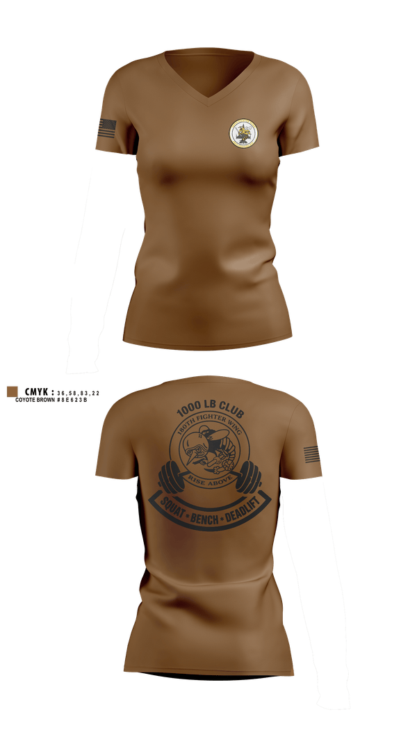 Womens Short Sleeve Vneck Shirt, 180th fighter wing, Air Force, Teamtime, Team time, sublimation, custom sports apparel, team uniforms, spirit wear, spiritwear, sports uniforms, custom shirts, team store, custom team store, fundraiser sports, apparel fundraiser