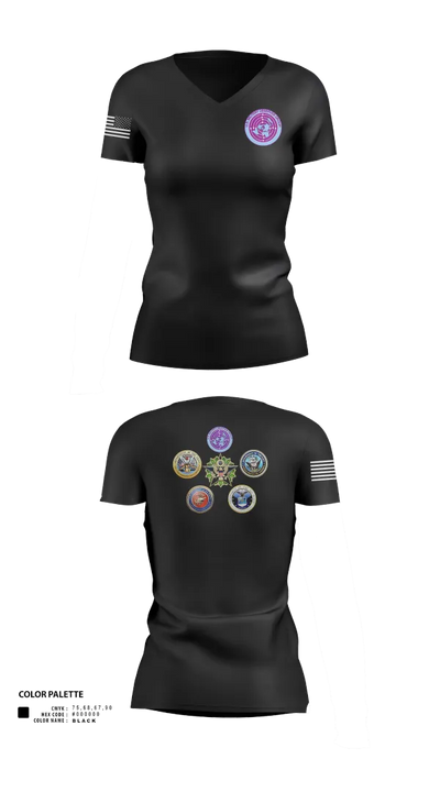 USMOG 65011829 Women's Short Sleeve V-neck Shirt - 21