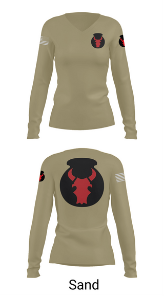 Womens Long Sleeve Vneck Shirt, 2nd Brigade Combat Team, 34th Infantry Division, , Teamtime, Team time, sublimation, custom sports apparel, team uniforms, spirit wear, spiritwear, sports uniforms, custom shirts, team store, custom team store, fundraiser sports, apparel fundraiser