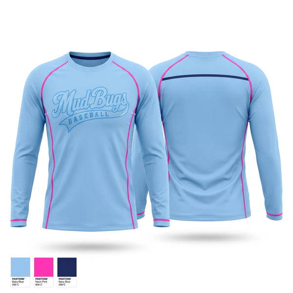 Long Sleeve Performance Shirt, Mud Bugs, Baseball, Teamtime, Team time, sublimation, custom sports apparel, team uniforms, spirit wear, spiritwear, sports uniforms, custom shirts, team store, custom team store, fundraiser sports, apparel fundraiser