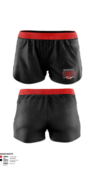 Womens Shorts, Mechanicville High School Cheer, Cheer, Teamtime, Team time, sublimation, custom sports apparel, team uniforms, spirit wear, spiritwear, sports uniforms, custom shirts, team store, custom team store, fundraiser sports, apparel fundraiser