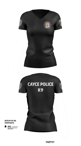 Womens Short Sleeve Vneck Shirt, Cayce Police K9, , Teamtime, Team time, sublimation, custom sports apparel, team uniforms, spirit wear, spiritwear, sports uniforms, custom shirts, team store, custom team store, fundraiser sports, apparel fundraiser