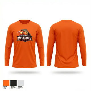 Long Sleeve Performance Shirt, Peach State Pressure, Women's Basketball, Teamtime, Team time, sublimation, custom sports apparel, team uniforms, spirit wear, spiritwear, sports uniforms, custom shirts, team store, custom team store, fundraiser sports, apparel fundraiser