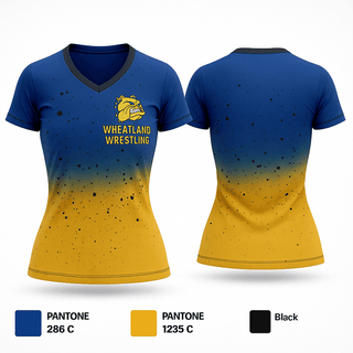 Womens Short Sleeve Vneck Shirt, Wheatland Wrestling, Wrestling, Teamtime, Team time, sublimation, custom sports apparel, team uniforms, spirit wear, spiritwear, sports uniforms, custom shirts, team store, custom team store, fundraiser sports, apparel fundraiser