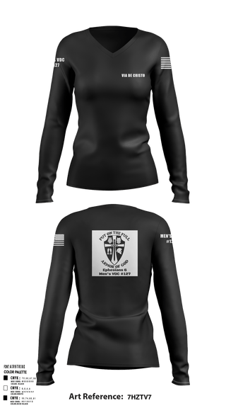 Women's Long Sleeve Vneck Shirt, Service AideService AideVia De Cristo, , Teamtime, Team time, sublimation, custom sports apparel, team uniforms, spirit wear, spiritwear, sports uniforms, custom shirts, team store, custom team store, fundraiser sports, apparel fundraiser