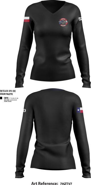 Womens Long Sleeve Vneck Shirt, Goon 50, Fire Department, Teamtime, Team time, sublimation, custom sports apparel, team uniforms, spirit wear, spiritwear, sports uniforms, custom shirts, team store, custom team store, fundraiser sports, apparel fundraiser