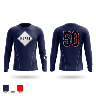 Long Sleeve Performance Shirt, Blast Baseball, Baseball, Teamtime, Team time, sublimation, custom sports apparel, team uniforms, spirit wear, spiritwear, sports uniforms, custom shirts, team store, custom team store, fundraiser sports, apparel fundraiser