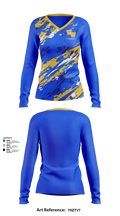 Washington-Wilkes Comprehensive High School Basketball 67951980 Women's Long Sleeve V-neck Shirt - 41